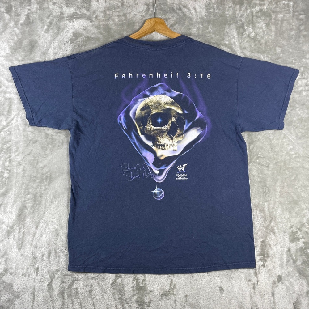 Vintage Tultex T-Shirt Men XL WWE Stone Cold Steve Austin Fahrenheit 3:16 Skull